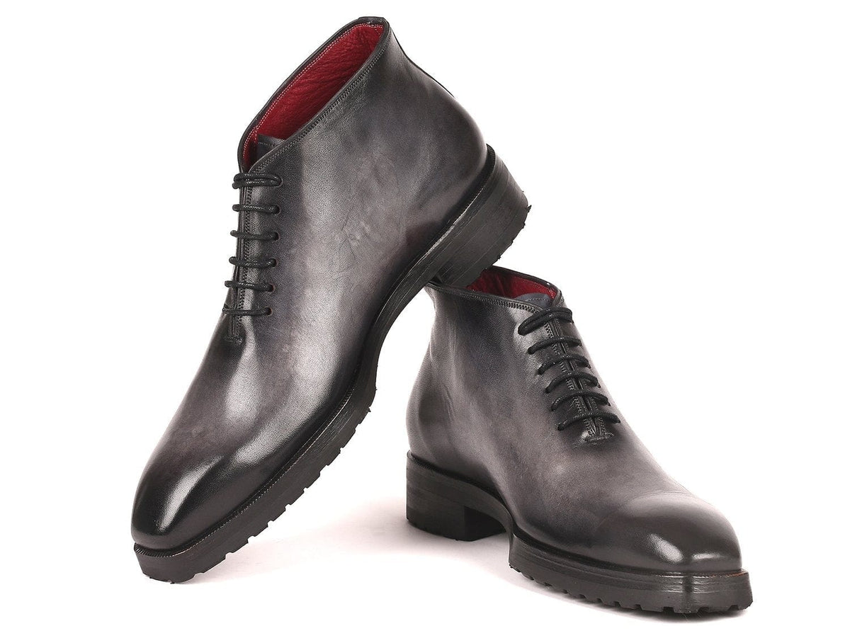 PAUL PARKMAN Paul Parkman Men's Ankle Boots Gray Burnished (ID#791GRY14)