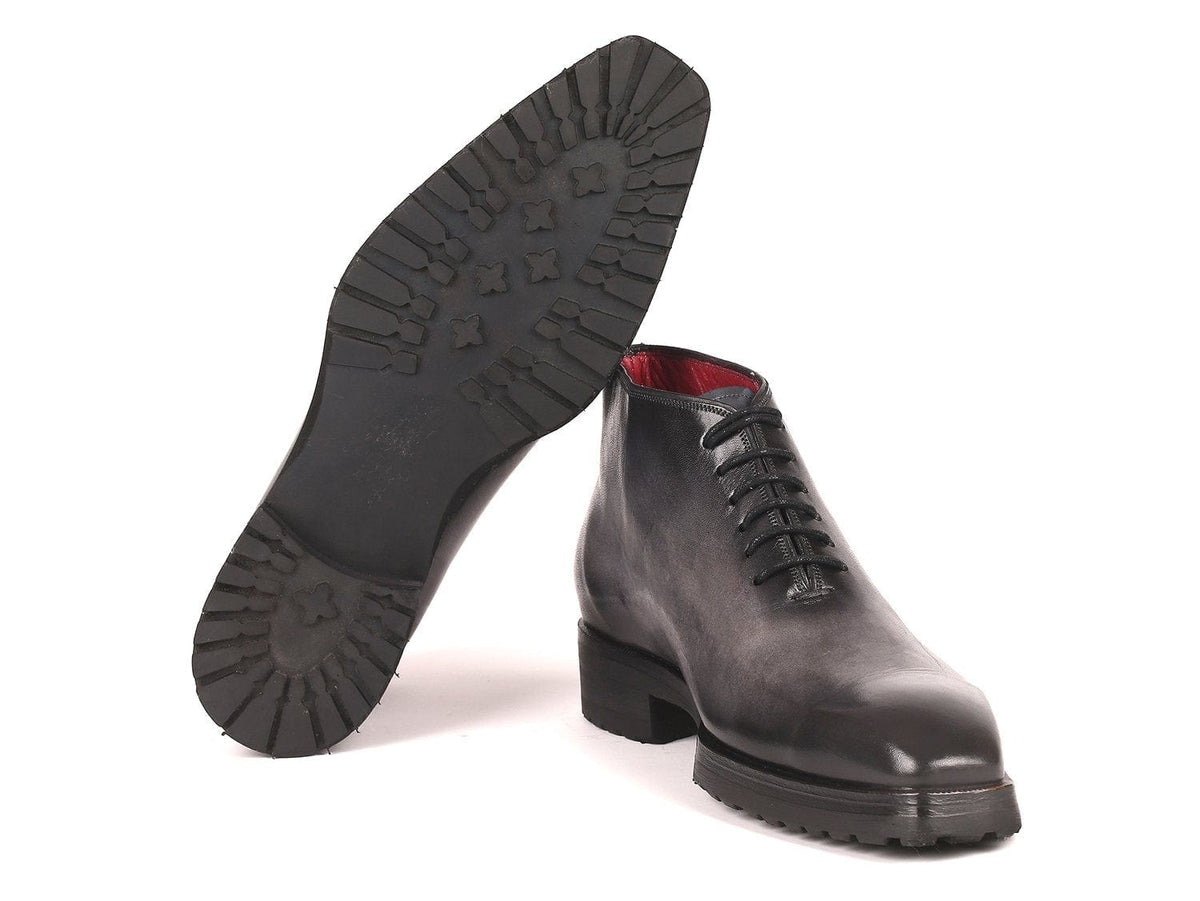 PAUL PARKMAN Paul Parkman Men's Ankle Boots Gray Burnished (ID#791GRY14)