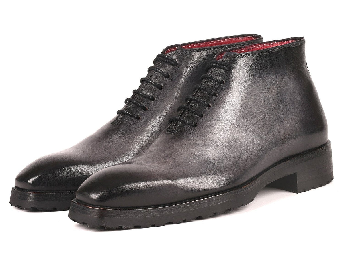 PAUL PARKMAN Paul Parkman Men's Ankle Boots Gray Burnished (ID#791GRY14)