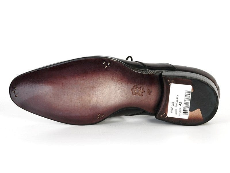 PAUL PARKMAN Paul Parkman Men's Anthracite Black Derby Shoes (ID#054F-ANTBLK)