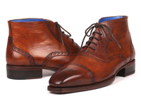 PAUL PARKMAN Paul Parkman Men's Antique Brown Cap Toe Ankle Boots (ID#646BRW15)