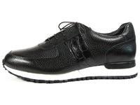 PAUL PARKMAN Paul Parkman Men's Black Floater Leather Sneakers (ID#LP206BLK)