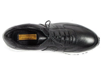 PAUL PARKMAN Paul Parkman Men's Black Floater Leather Sneakers (ID#LP206BLK)