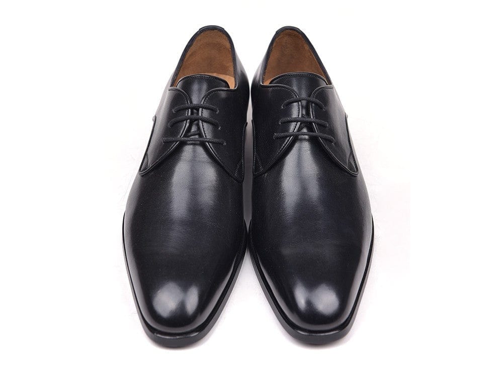 PAUL PARKMAN Paul Parkman Men's Black Leather Derby Shoes (ID#34DR-BLK)