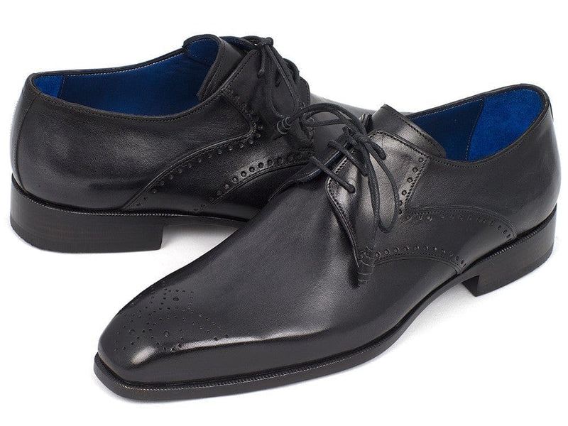 PAUL PARKMAN Paul Parkman Men's Black Medallion Toe Derby Shoes (ID#6584-BLK)