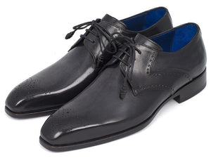 PAUL PARKMAN Paul Parkman Men's Black Medallion Toe Derby Shoes (ID#6584-BLK)