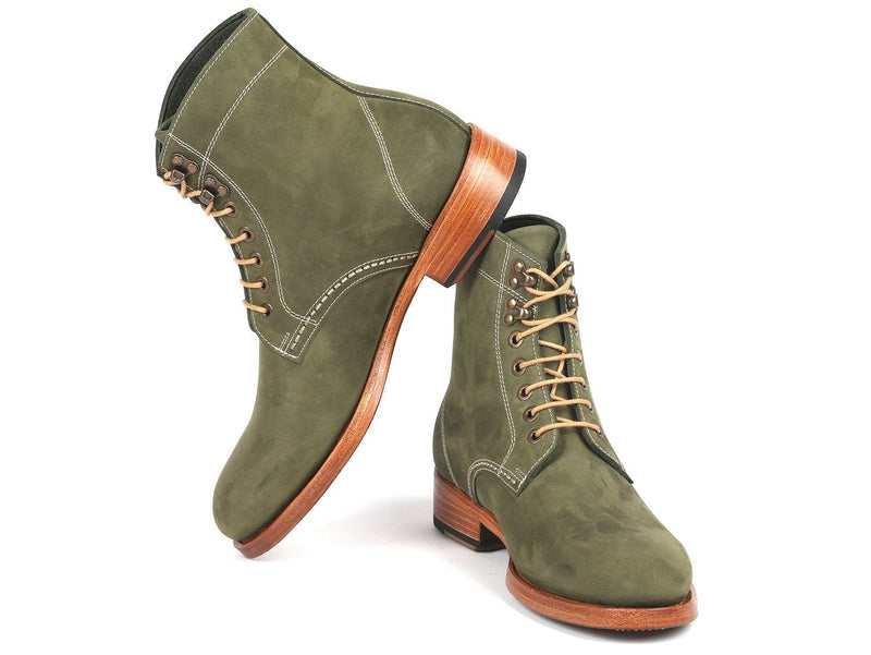PAUL PARKMAN Paul Parkman Men's Boots Green Nubuck (824NGR33)