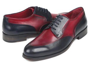 PAUL PARKMAN Paul Parkman Men's Bordeaux & Navy Derby Shoes (ID#993-BDNV)