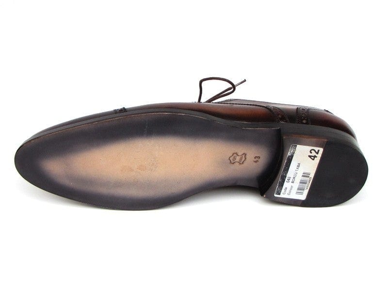 PAUL PARKMAN Paul Parkman Men's Bordeaux / Tobacco Derby Shoes Leather Upper and Leather Sole (ID#046-BRD-BRW)