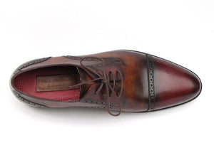 PAUL PARKMAN Paul Parkman Men's Bordeaux / Tobacco Derby Shoes Leather Upper and Leather Sole (ID#046-BRD-BRW)