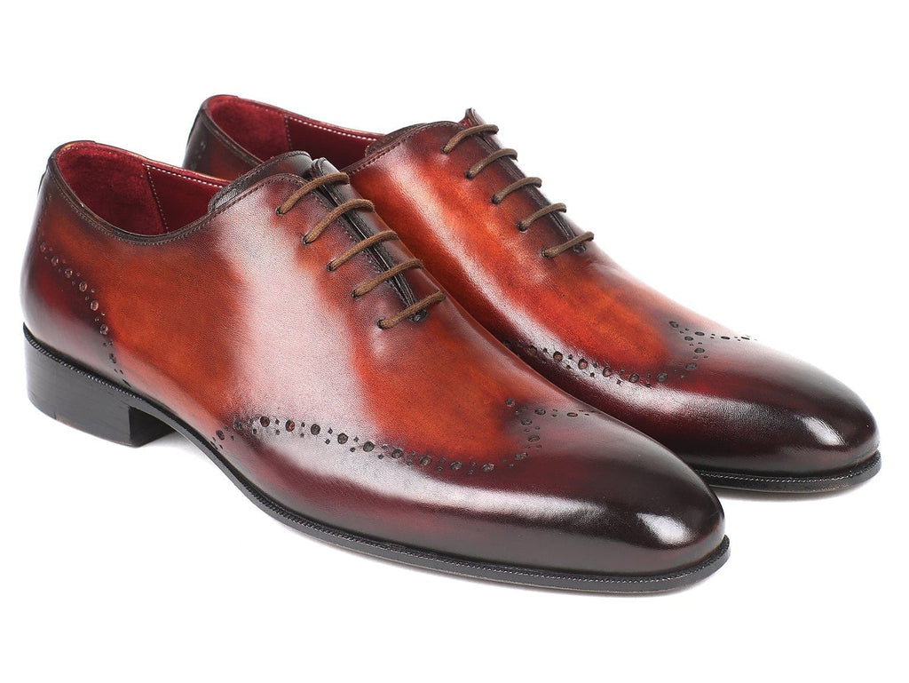 PAUL PARKMAN Paul Parkman Men's Brown & Bordeaux Wingtip Oxfords (ID#84BT76)