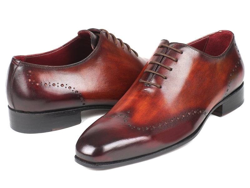 PAUL PARKMAN Paul Parkman Men's Brown & Bordeaux Wingtip Oxfords (ID#84BT76)