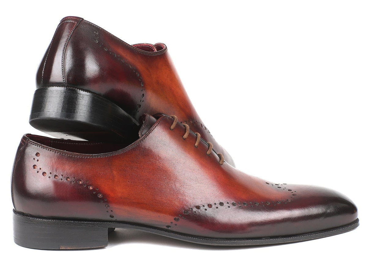 PAUL PARKMAN Paul Parkman Men's Brown & Bordeaux Wingtip Oxfords (ID#84BT76)