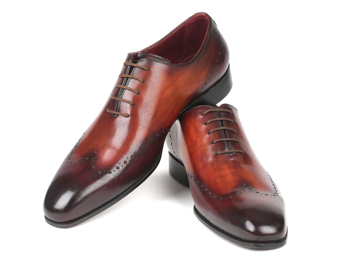 PAUL PARKMAN Paul Parkman Men's Brown & Bordeaux Wingtip Oxfords (ID#84BT76)
