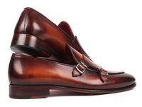 PAUL PARKMAN Paul Parkman Men's Brown Double Monkstrap Shoes (ID#HT61BRW)