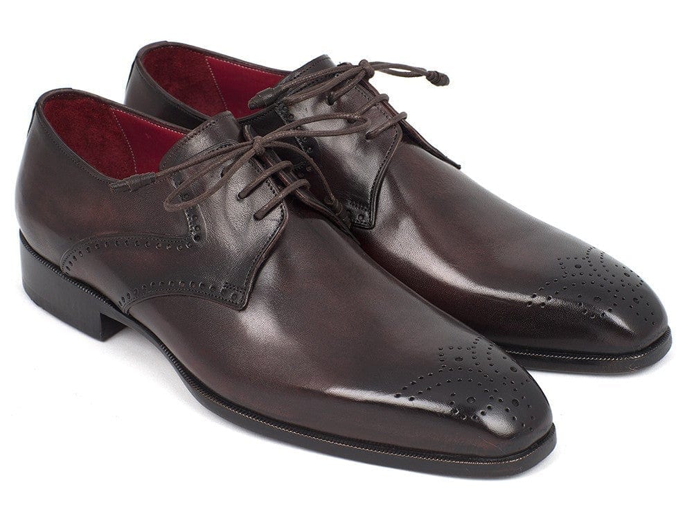 PAUL PARKMAN Paul Parkman Men's Brown Medallion Toe Derby Shoes (ID#6584-BRW)