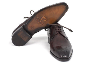 PAUL PARKMAN Paul Parkman Men's Brown Medallion Toe Derby Shoes (ID#6584-BRW)