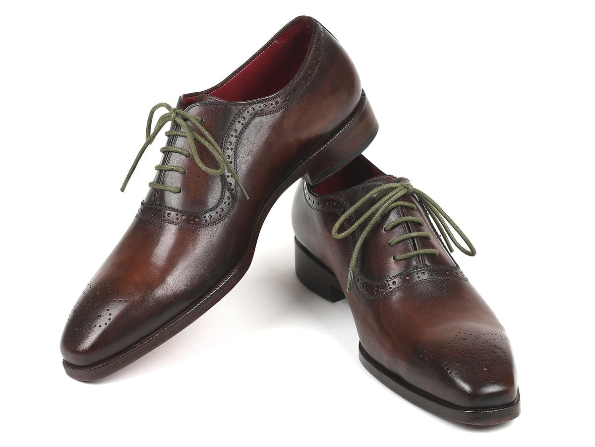 PAUL PARKMAN Paul Parkman Men's Brown Medallion Toe Oxfords (ID#FS78BW)
