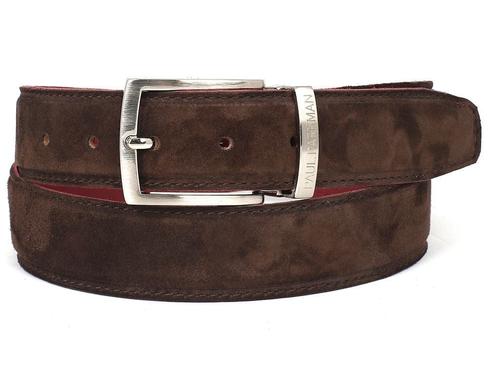 PAUL PARKMAN PAUL PARKMAN Men's Brown Suede Belt (ID#B06-BRW)