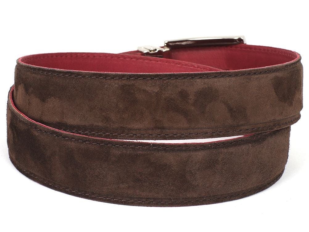 PAUL PARKMAN PAUL PARKMAN Men's Brown Suede Belt (ID#B06-BRW)