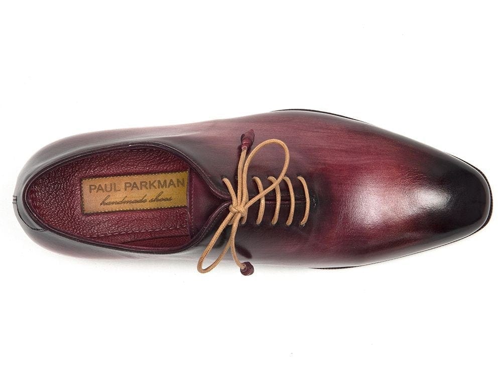 PAUL PARKMAN Paul Parkman Men's Burgundy Wholecut Plain Toe Oxfords (ID#DS65BUR)