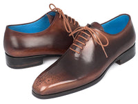 PAUL PARKMAN Paul Parkman Men's Camel & Brown Wholecut Oxfords (ID#KR254CML)