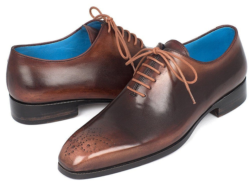 PAUL PARKMAN Paul Parkman Men's Camel & Brown Wholecut Oxfords (ID#KR254CML)