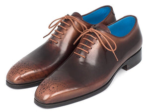 PAUL PARKMAN Paul Parkman Men's Camel & Brown Wholecut Oxfords (ID#KR254CML)