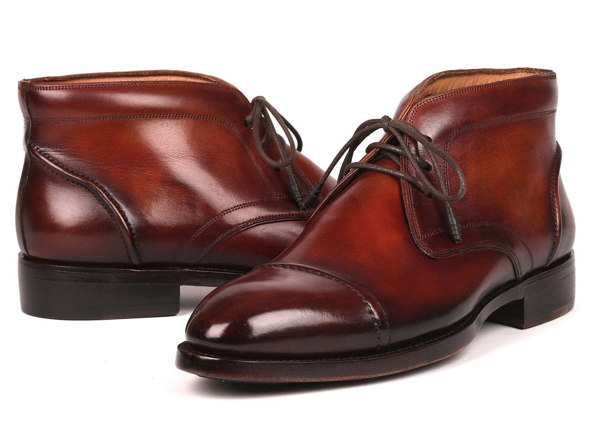 PAUL PARKMAN Paul Parkman Men's Cap Toe Chukka Boots Brown (ID#144BRW68)