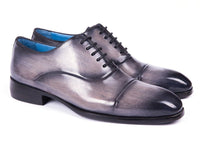 PAUL PARKMAN Paul Parkman Men's Cap Toe Oxfords Gray Burnished (ID#1744-GRY)