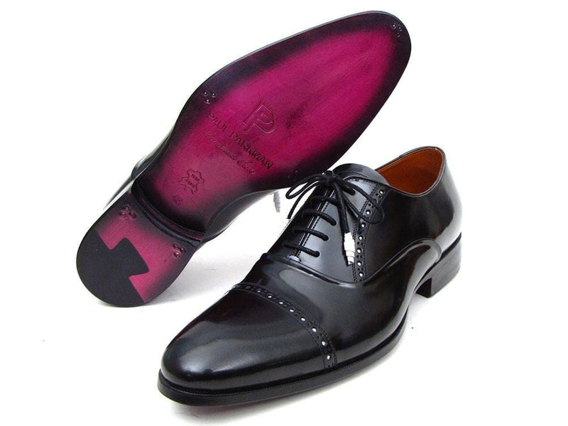 PAUL PARKMAN Paul Parkman Men's Captoe Oxfords Black Dress Shoes (ID#78RG61)