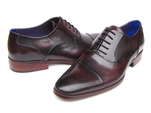 PAUL PARKMAN Paul Parkman Men's Captoe Oxfords Black Purple Shoes (ID#074-PURP-BLK)