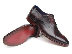 PAUL PARKMAN Paul Parkman Men's Captoe Oxfords Black Purple Shoes (ID#074-PURP-BLK)