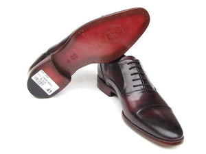 PAUL PARKMAN Paul Parkman Men's Captoe Oxfords Black Purple Shoes (ID#074-PURP-BLK)