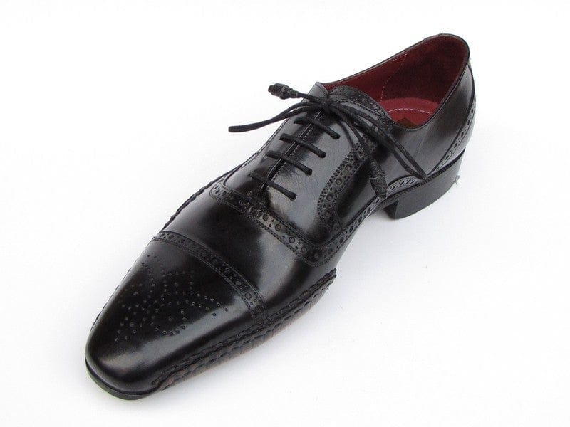 PAUL PARKMAN Paul Parkman Men's Captoe Oxfords Black Shoes (ID#5032-BLK)