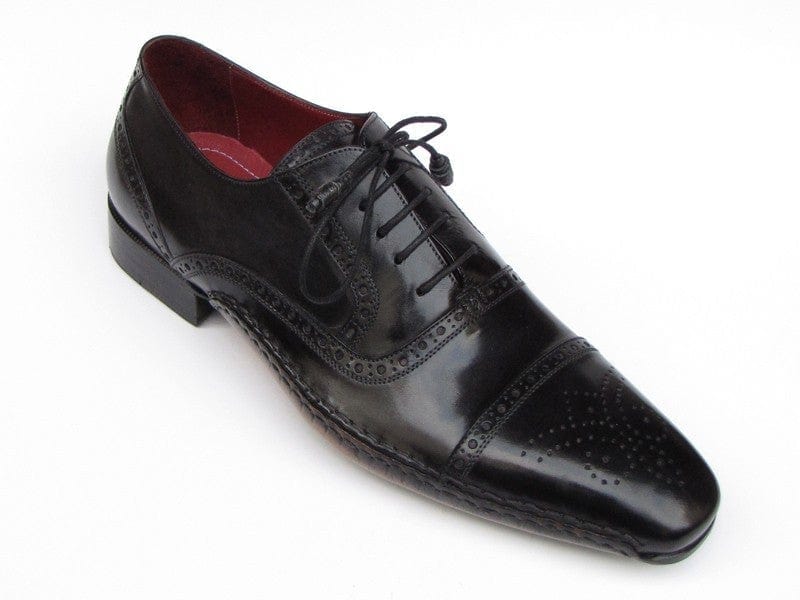 PAUL PARKMAN Paul Parkman Men's Captoe Oxfords Black Shoes (ID#5032-BLK)