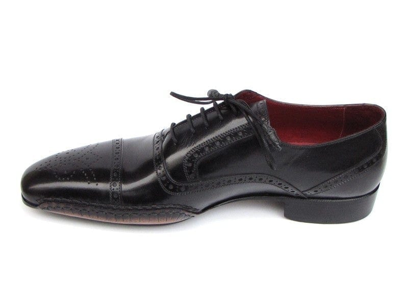 PAUL PARKMAN Paul Parkman Men's Captoe Oxfords Black Shoes (ID#5032-BLK)