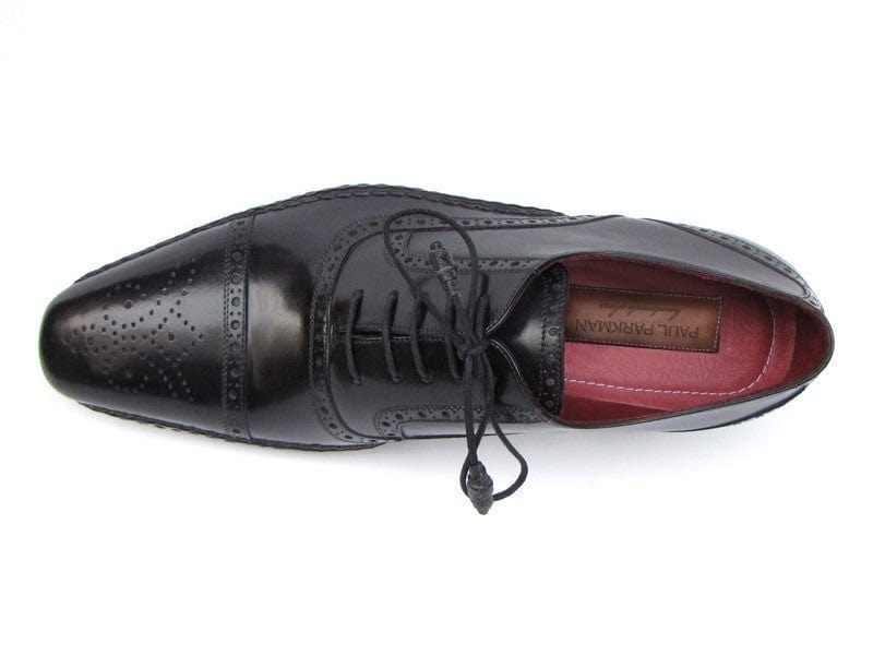 PAUL PARKMAN Paul Parkman Men's Captoe Oxfords Black Shoes (ID#5032-BLK)