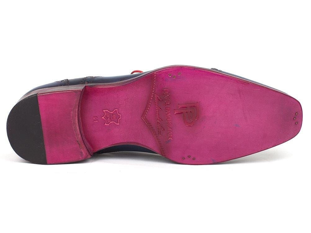 PAUL PARKMAN Paul Parkman Men's Captoe Oxfords Blue & Parliament (ID#024-PARL)