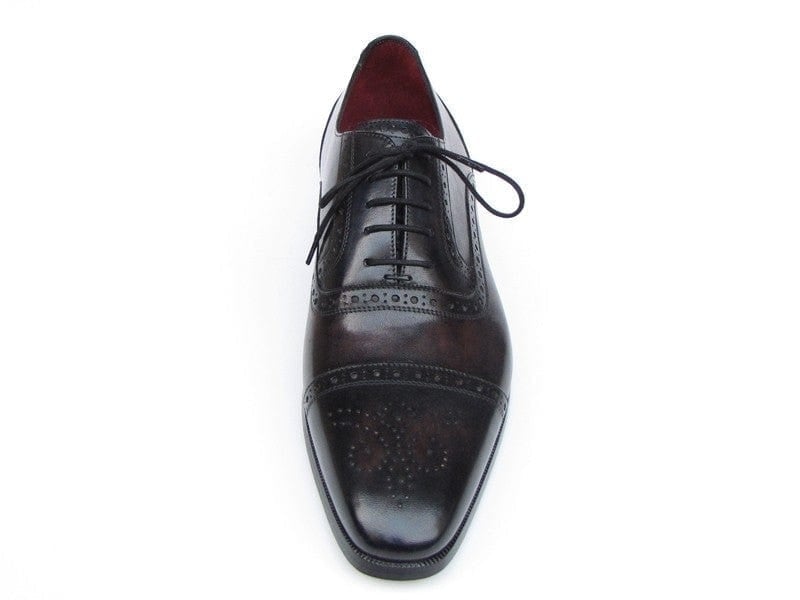 PAUL PARKMAN Paul Parkman Men's Captoe Oxfords Bronze & Black Shoes (ID#77U844)