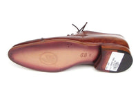 PAUL PARKMAN Paul Parkman Men's Captoe Oxfords Brown Hand Painted Shoes (ID#077-BRW)