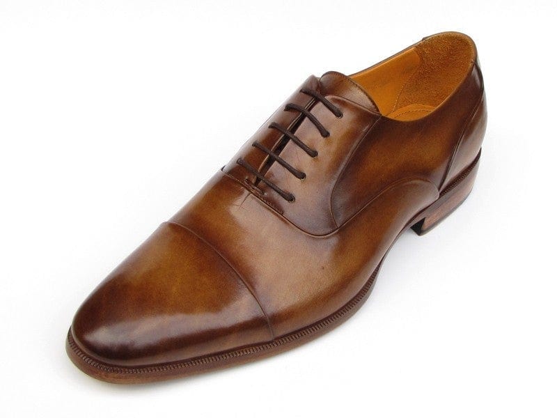 PAUL PARKMAN Paul Parkman Men's Captoe Oxfords Brown Leather (ID#074-CML)