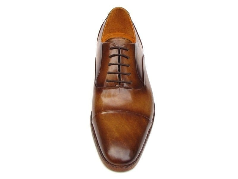 PAUL PARKMAN Paul Parkman Men's Captoe Oxfords Brown Leather (ID#074-CML)