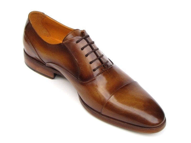PAUL PARKMAN Paul Parkman Men's Captoe Oxfords Brown Leather (ID#074-CML)