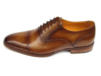PAUL PARKMAN Paul Parkman Men's Captoe Oxfords Brown Leather (ID#074-CML)
