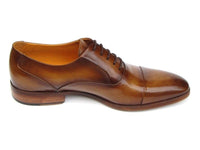 PAUL PARKMAN Paul Parkman Men's Captoe Oxfords Brown Leather (ID#074-CML)