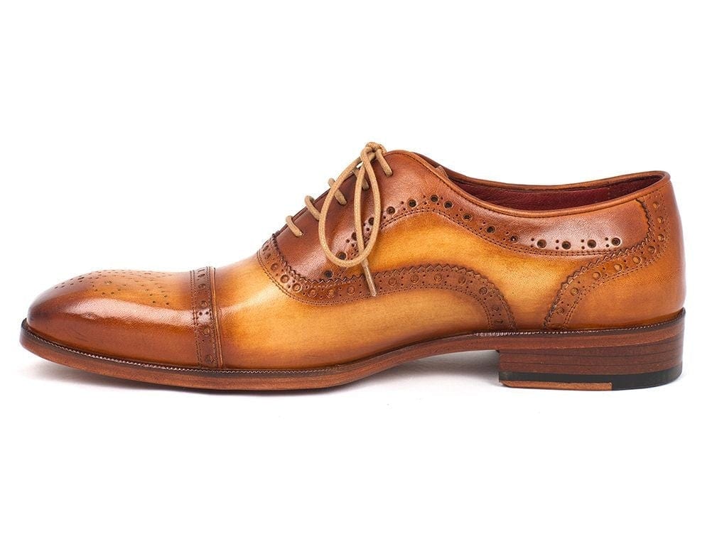 PAUL PARKMAN Paul Parkman Men's Captoe Oxfords Tan Color (ID#024-TAN)