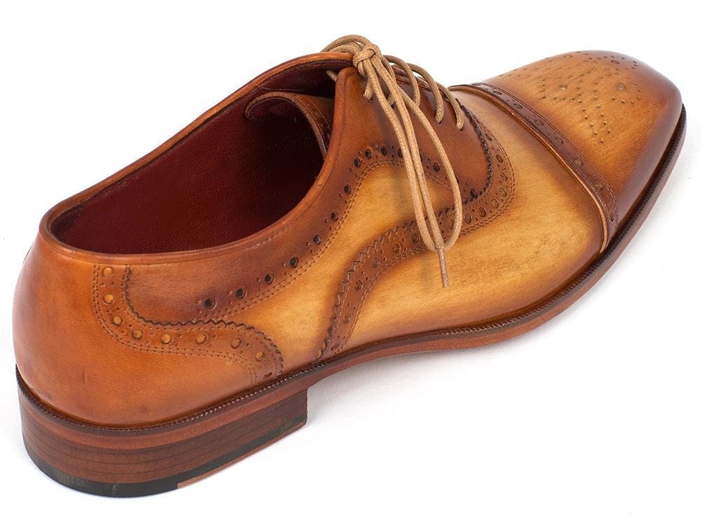 PAUL PARKMAN Paul Parkman Men's Captoe Oxfords Tan Color (ID#024-TAN)