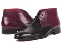 PAUL PARKMAN Paul Parkman Men's Chukka Boots Black & Purple (ID#CK68H1)