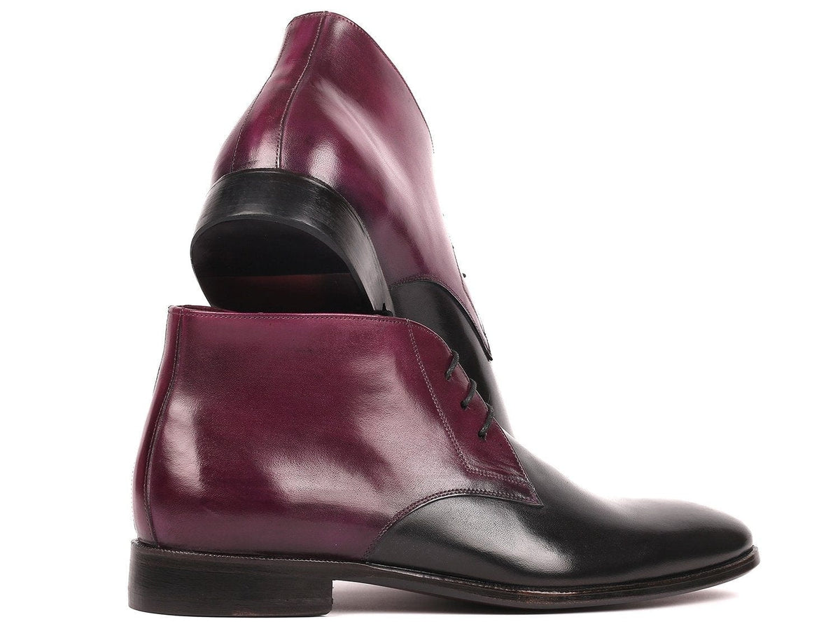 PAUL PARKMAN Paul Parkman Men's Chukka Boots Black & Purple (ID#CK68H1)